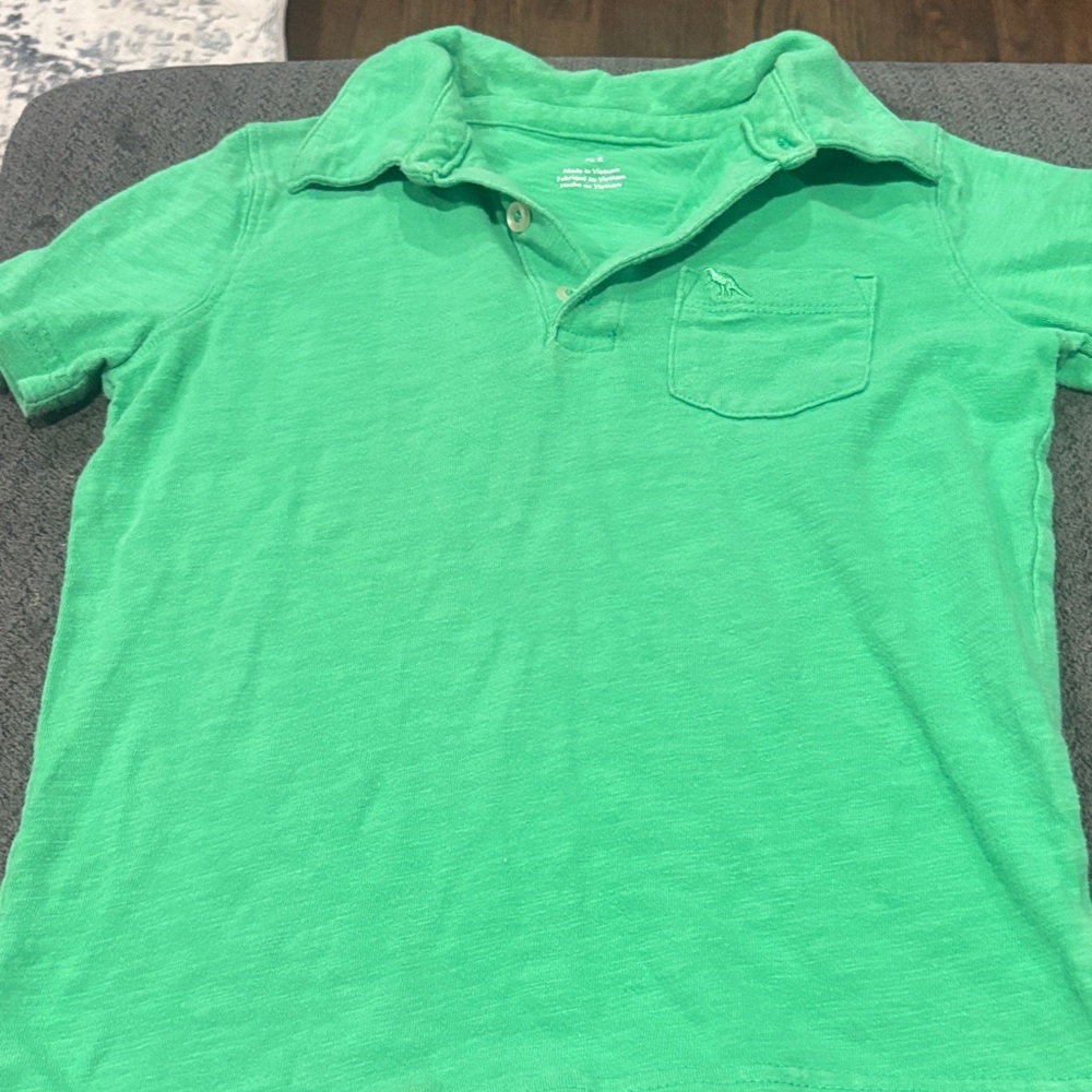 🟢10/$10 - Kids Green Polo Shirt with Chest Pocket